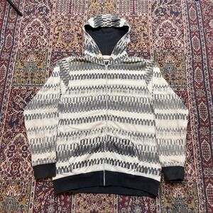 VTG 00s UNIONBAY Mens Full Zip Hoodie Abstract Stripe Pattern‎ Size Medium